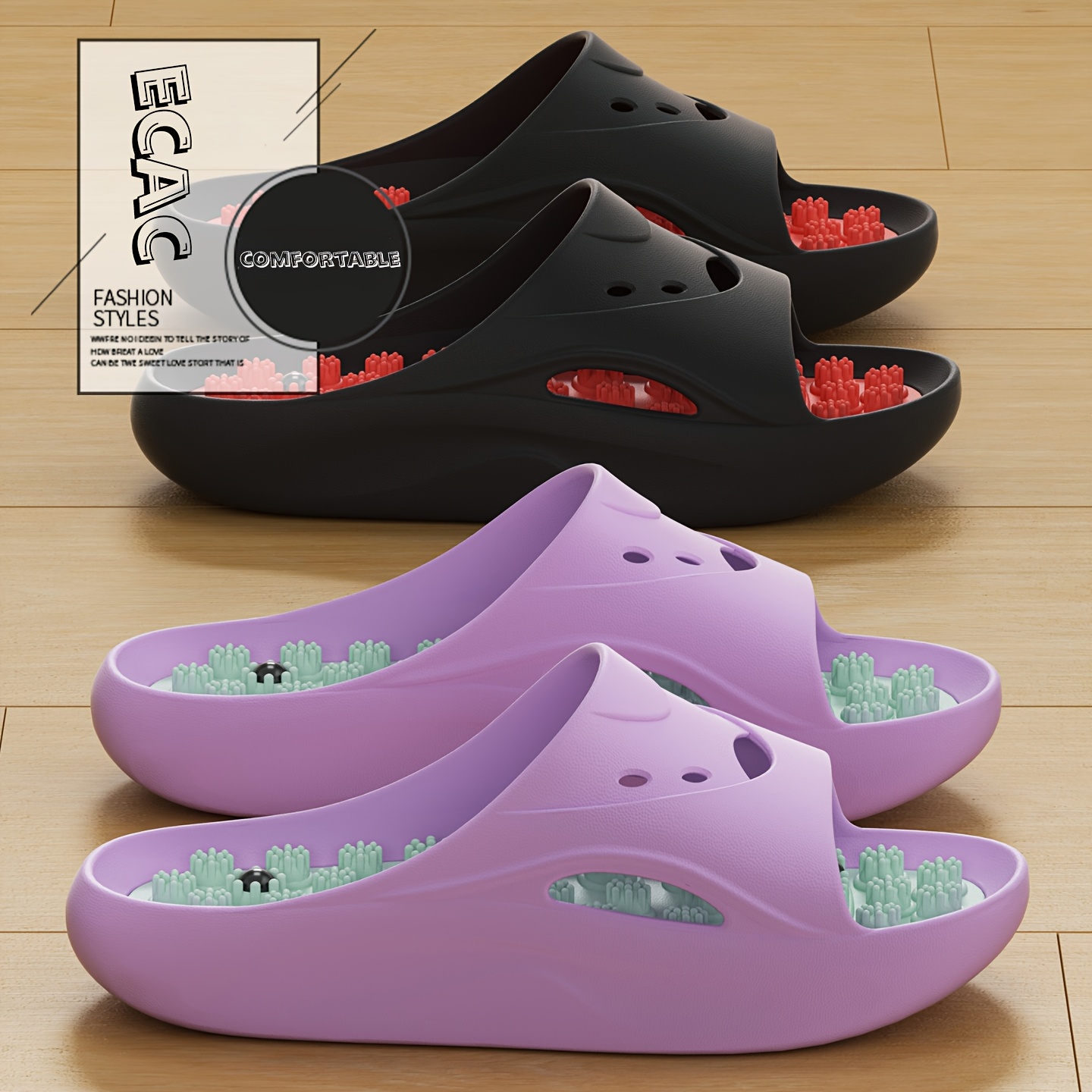Mule Slip On - شباشب تدليك للرجال والنساء من مادة