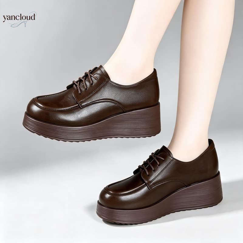 أحذية أكسفورد نسائية بكعب ويدج - مراجعة Oxford Lace Up Women وسعره