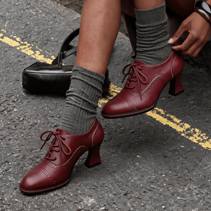 أحذية أكسفورد نسائية من الجلد  - مراجعة Oxford Lace Up Women وسعره
