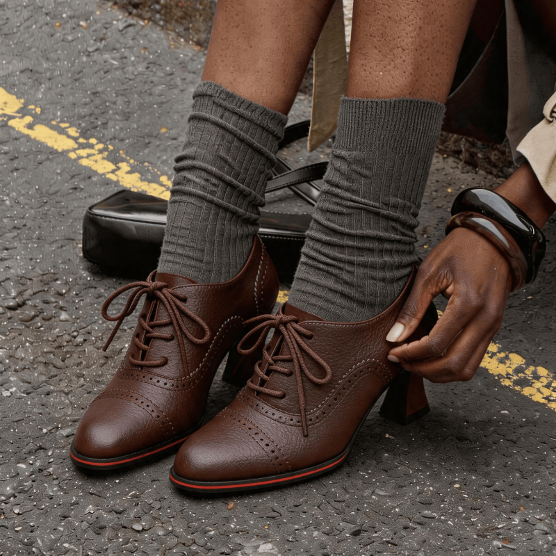 أحذية أكسفورد نسائية من الجلد  - مراجعة Oxford Lace Up Women وسعره