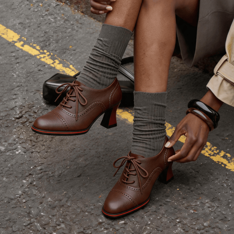 أحذية أكسفورد نسائية من الجلد  - مراجعة Oxford Lace Up Women وسعره